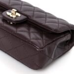 Lambskin Quilted Mini Double Flap With Hook Dark Brown - Image 11