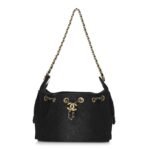 Denim Quilted Mini Chanel 25 Handbag Black