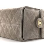 Suede Quilted Small Chanel 25 Handbag Dark Grey - Image 10