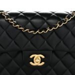 Lambskin Quilted Small Double Flap Black - Image 7