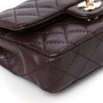 Lambskin Quilted Mini Double Flap With Hook Dark Brown - Image 10