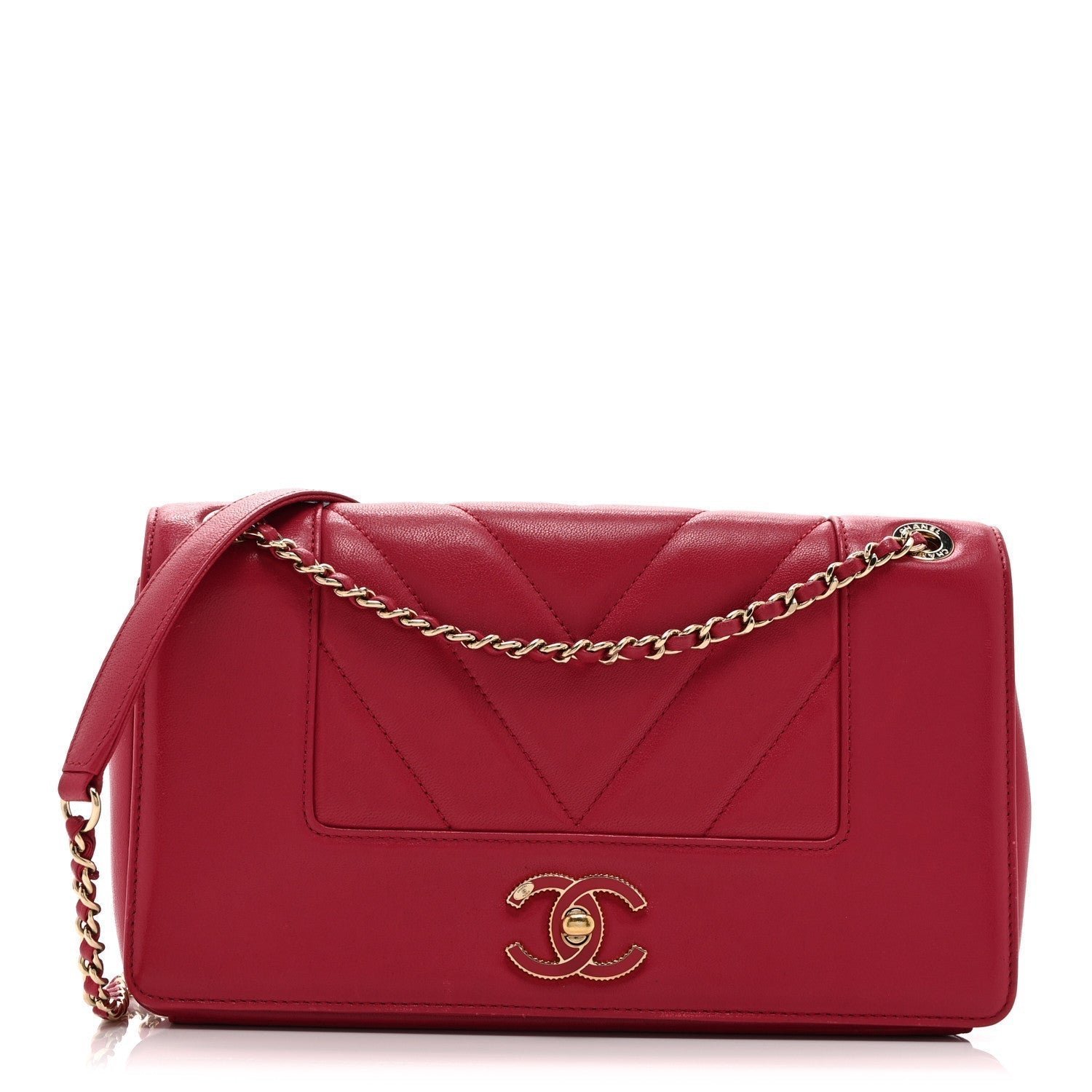 30196caa7eaf0f691f79423e5ef3962c.jpg Sheepskin Chevron Quilted Vintage Mademoiselle Flap Pink - Image 1