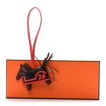 Milo Lambskin Grigri Rodeo Robeo 24 Bag Charm PM Terre Black Capucine - Image 5