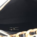Lambskin Quilted Chain Around Top Handle Mini Bag Black - Image 5