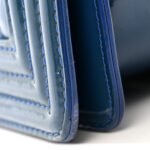 Patent Calfskin Quilted Medium Plexiglass Boy Flap Blue - Image 13