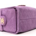 Suede Quilted Mini Chanel 25 Handbag Purple - Image 9