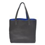 Taurillon Clemence Double Sens 36 Reversible Tote Graphite Bleu Electrique - Image 3