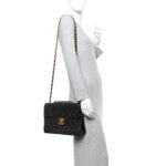 Lambskin Quilted Jumbo Single Flap Black - Image 2
