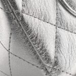Metallic Calfskin Quilted Mini Rectangular Flap Silvery - Image 13