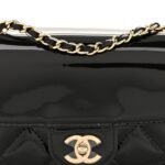 Patent Calfskin Quilted Mini Clutch Black - Image 8