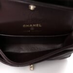 Lambskin Quilted Mini Double Flap With Hook Dark Brown - Image 5