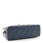 Shiny Aged Calfskin Quilted Nano Kelly Shopper Dark Blue - Image 4