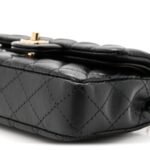 Lambskin Quilted Mini Flap Bag Charm With Hook Black - Image 9