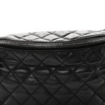 Lambskin Quilted Banane Waist Bag Fanny Pack Black - Image 8