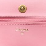 Lambskin Quilted Pick Me Up Wallet On Chain WOC Light Pink - Image 6