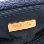 Tweed Quilted Large Chanel 19 Flap Navy Blue - Image 6