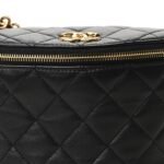 Lambskin Pearl Quilted CC Belt Bag Black - Image 8