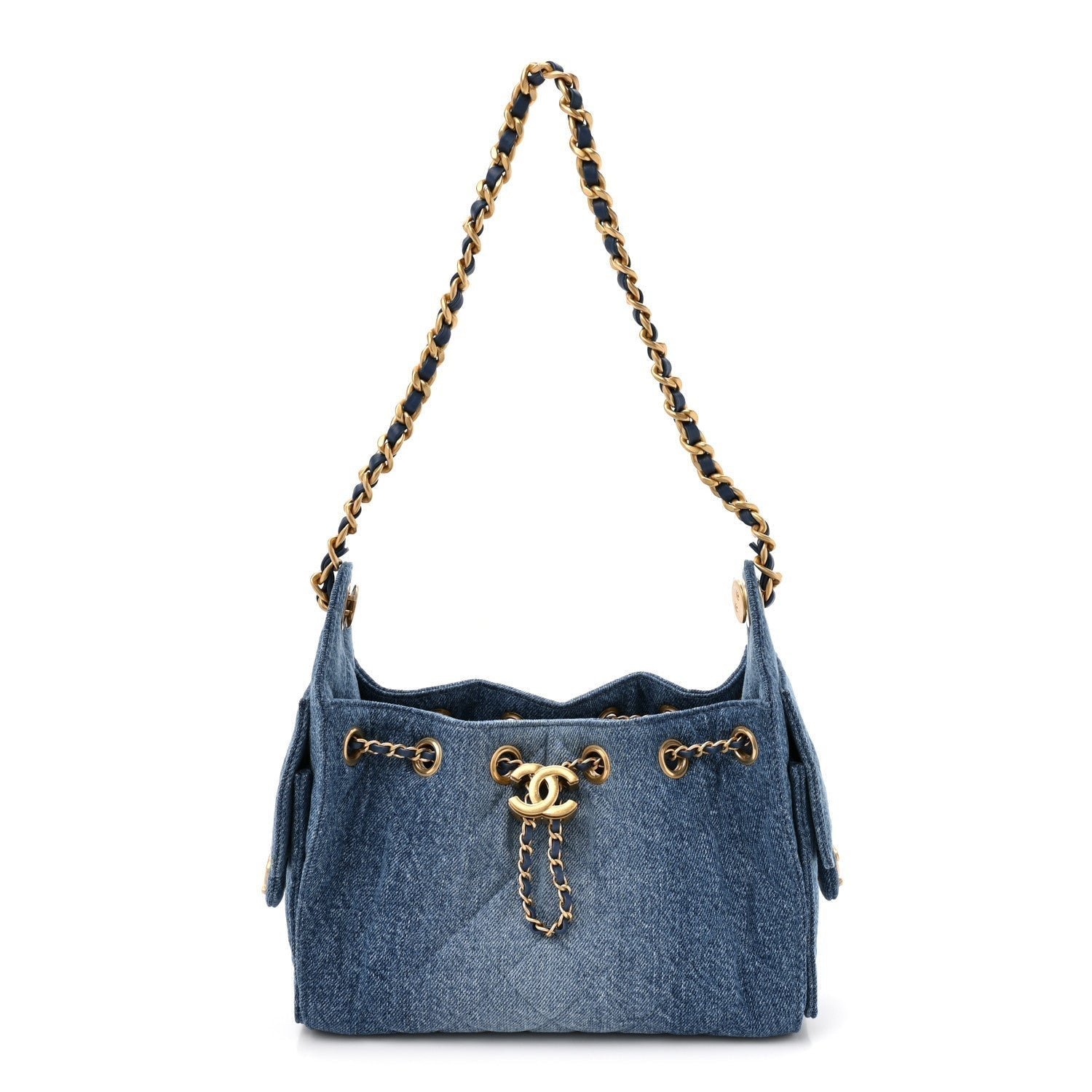 3d9d4869050df0bbb15e07568b87aa83.jpg Washed Denim Quilted Mini Chanel 25 Handbag Blue - Image 1