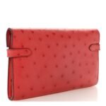 Ostrich Kelly Longue Wallet Rouge Vif - Image 3