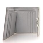 Metallic Caviar Quilted Compact Flap Wallet Silver - Image 6