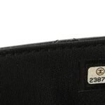 Lambskin Quilted Trendy CC Wallet On Chain WOC Black - Image 8