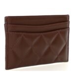 Lambskin Quilted Card Holder Burgundy - Image 3