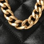 Lambskin Quilted Small Top Handle Shopping Bag Black - Image 8