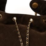 Suede Quilted Medium Chanel 25 Handbag Dark Brown - Image 9
