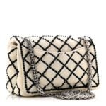 Sequin Mesh Quilted 224 Reissue Flap White Black - Image 3