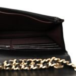 Lambskin Quilted Trendy CC Wallet On Chain WOC Black - Image 5