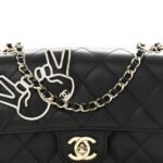 Lambskin Quilted Extra Mini V For Victory Flap Black - Image 8
