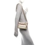 Iridescent Aged Calfskin Quilted Small Gabrielle Hobo Light Pink - Image 2