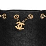 Washed Denim Quilted Mini Chanel 25 Handbag Black - Image 8