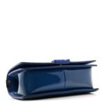 Patent Calfskin Quilted Medium Plexiglass Boy Flap Blue - Image 4