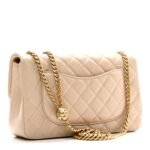 Lambskin Quilted Small Sweet Camellia Flap Beige - Image 3