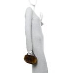 Rabbit Fur Chain Flap Brown - Image 2