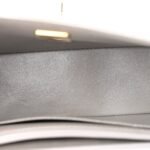 Metallic Calfskin Quilted Mini Rectangular Flap Silvery - Image 5