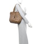 Lambskin Quilted Cloudy Bundle North South Tote Beige - Image 2