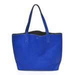 Taurillon Clemence Double Sens 36 Reversible Tote Graphite Bleu Electrique