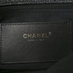 Washed Denim Quilted Maxi Flap Bag Black - Image 6