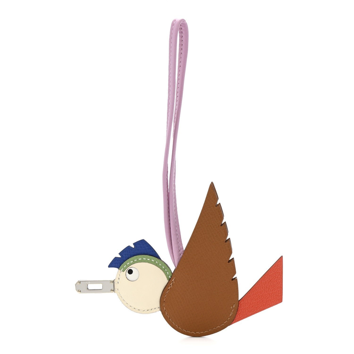 57aba5227752abcc06d941ff3cfb4ddc.jpg Epsom Swift Chevre Mysore Birdy Bag Charm Mauve Sylvestre Vert Poppy Gold Nata Craie - Image 1