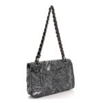 Metallic Brocade Quilted Medium Double Flap Dark Grey - Image 2