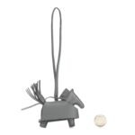 Milo Lambskin Studded Grigri Rodeo Robeo Rock Horse Bag Charm PM Gris Pantin - Image 2