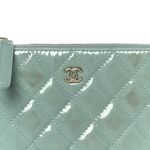 Patent Quilted Small Cosmetic Case Light Blue - Image 8