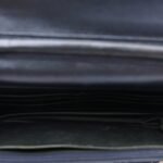 Metallic Lambskin Camellia Embossed Wallet on Chain WOC Navy - Image 5