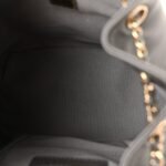 Lambskin Quilted Small Duma Drawstring Backpack Grey - Image 4