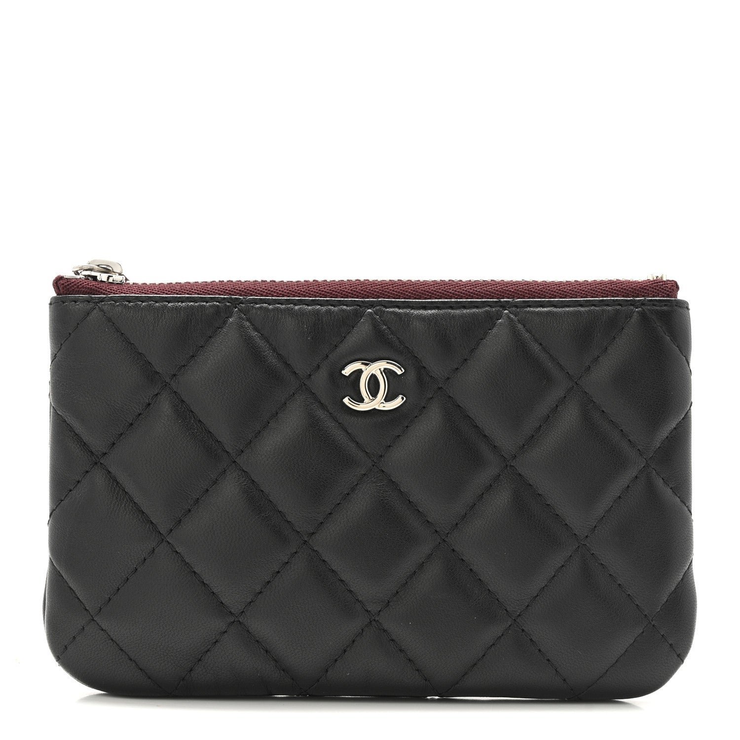 59ce872ab864651f8278a794343cde9a.jpg Lambskin Quilted Small Cosmetic Case Black - Image 1