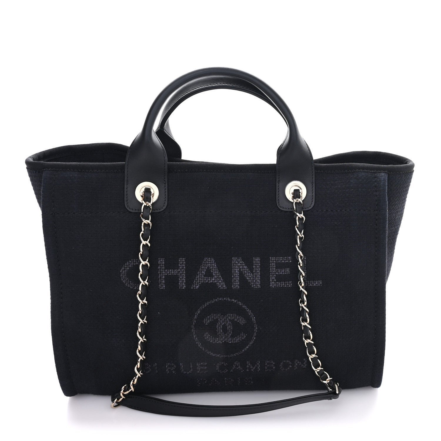 59e530fa82c7f80016255579c9e1a20a.jpg Mixed Fibers Small Deauville Tote Black - Image 1