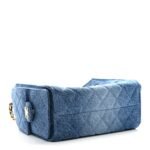 Washed Denim Quilted Mini Chanel 25 Handbag Blue - Image 5