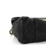 Iridescent Calfskin Quilted Small Chic Quilt Flap Black - Image 9